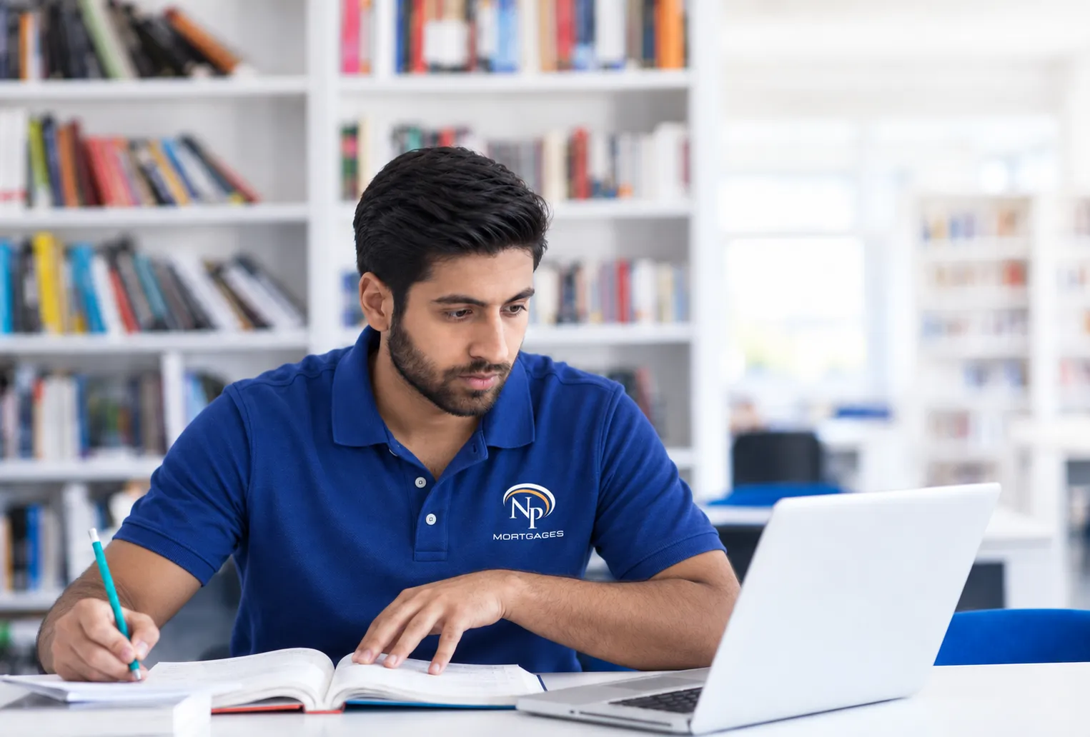 Mortgage agent studying NP Mortgages online course materials