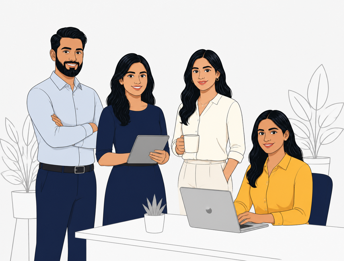 A team of mortgage professionals working together